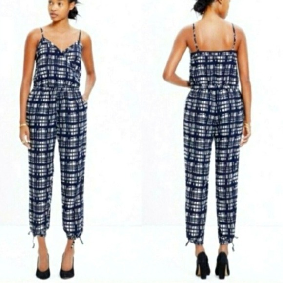 Madewell Pants - Madewell Women's Navy & White Jumpsuit Chic Classy